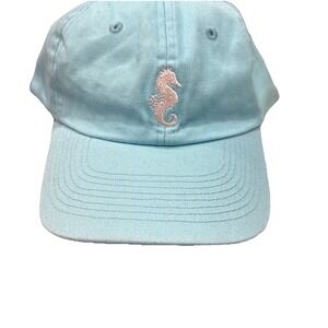 Seahorse Logo Hat Men's One Size Adjustable Teal Cotton  Beach Sunny Co. H167